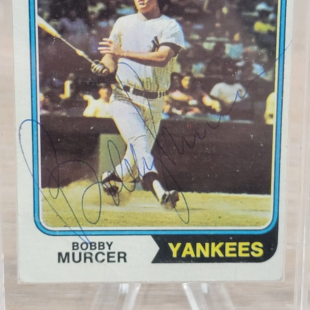 1974 Topps Bobby Murcer 90 New York Yankees Signed Baseball Card Outfield MLB